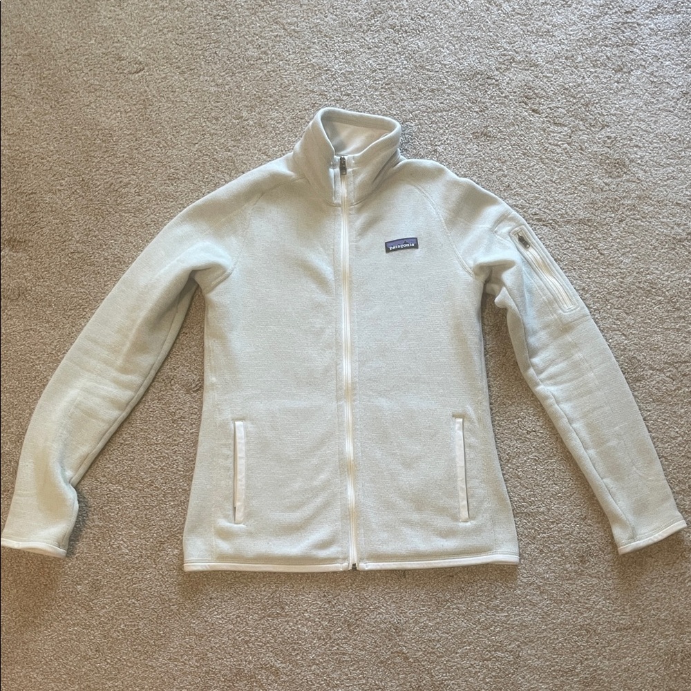 Patagonia Cream Full-Zip Fleece Jacket